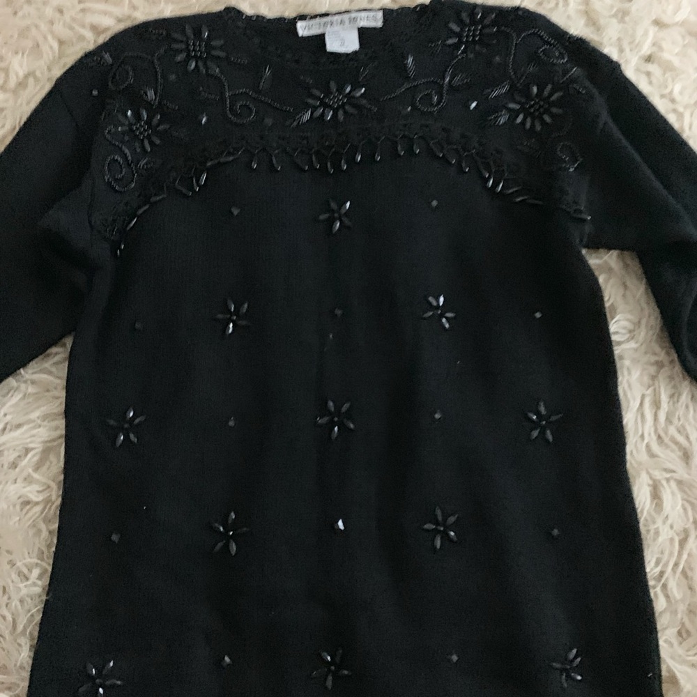 Victoria Jones | Vintage Black Knit Sweater Medium - Picture 5 of 9